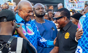 President Mahama with CEO of Wembley Sports Construction, Robert Tetteh Coleman