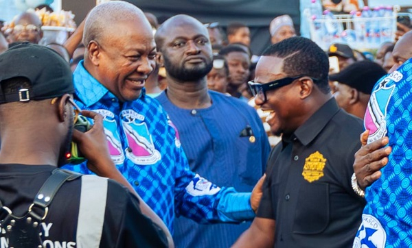 President Mahama with CEO of Wembley Sports Construction, Robert Tetteh Coleman