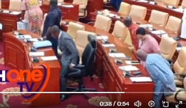 Afenyo-Martin assuming the seat of the Majority Leader (the black chair)