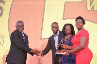 Dr Naa Ashelley Dordor(in red) received Woman Entrepreneur of the Year award for her achievements