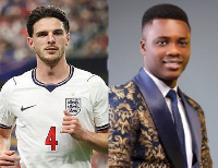 English midfielder Declan Rice and Ghanaian Prophet Telvin Sowah