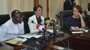 Ken Ofori Atta with Chief of the IMF Mission on the Article IV consultations, , Analisa Fedelino