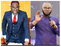Ogyaba (L) threatens to collapse Obinim's (R) church