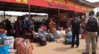 Some stranded passengers at the VVIP station at Kwame Nkrumah Circle