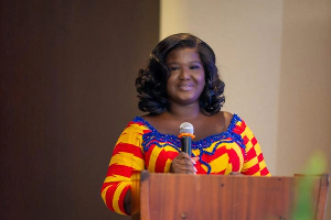 Janet Boadi speaking at the event