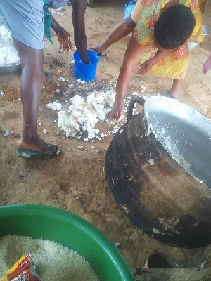 Caterers cleaning up mess created by the Constituency Chairman