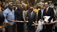 President Akufo-Addo commissioning tomato canning factory with GBFoods