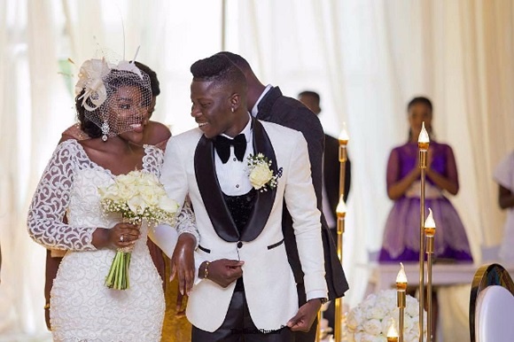 Stonebwoy and wife during their wedding