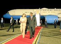 Kamala Harris with Tanzania VP Philip Mpango