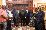 President Akufo-Addo with the leaders of the Minority and the Majority in Parliament