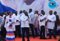 Vice President Dr Mahamudu Bawumia delivering his address at the NPP Cape Coast rally
