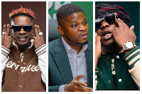 (L-R): Shatta Wale, Sammy Gyamfi and Medikal