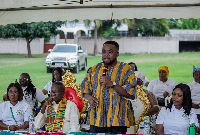 Daniel Hamenu (with mic) is the Volta Regional Director of YEA