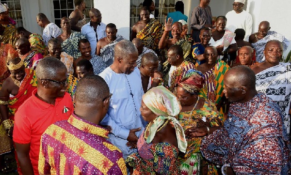 Vice President, Amissah-Arthur interacting with the Chiefs