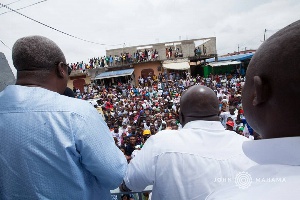 President John Dramani Mahama addressing supporters