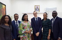 First Lady Rebecca Akufo-Addo (3rd left) and Mehdi Squalli (3rd right), MD P&G Ghana