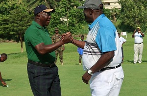 Otumfuor Osei Tutu II, Asantehene exchanging pleasantries with Okyenhene