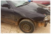 The private vehicle reportedly damaged during the incident