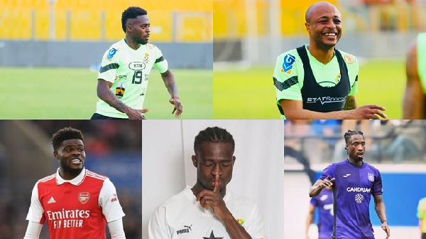A photogrid of five Black Stars players who need Angola game to prove a point