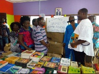 41 boxes of books were donated to the Obuasi library