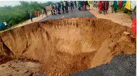 The Kitale - Kapenguria -Lodwar Juba highway road cut off at Lou's in West Pokot County, Kenya