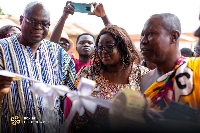 Dr. Freda Prempeh commissioning the toilet