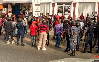 Angry Menzgold customers besieged the Kumasi office to picket