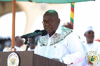 President Akufo-Addo addressing the Muslim community at the Independence Square