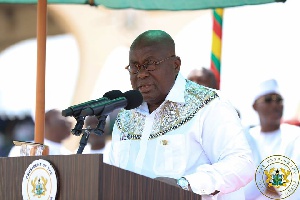 President Akufo-Addo addressing the Muslim community at the Independence Square