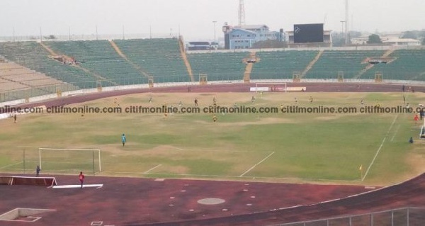 The state of the pitch at Baba Yara Sports Stadium