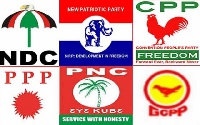 File photo: Logos of some political parties in Ghana