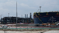 An oil tank farm, seen during the opening ceremony of Africa’s biggest oil refinery in Lagos
