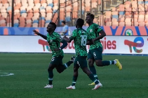 Flying Eagles of Nigeria celebrate a goal