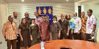 The delegation with the Vice-Chancellor of UG, Professor Ebenezer Oduro