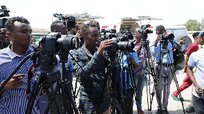 Somali journalists at work in Mogadishu