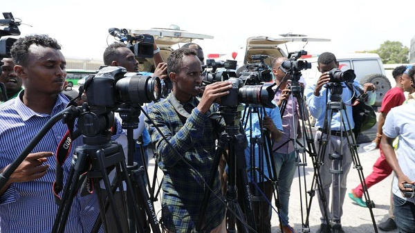 Somali journalists at work in Mogadishu