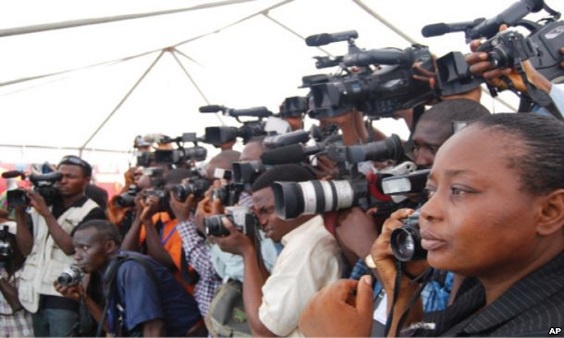 Journalists covering an event