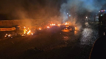 Photo of vehicles in flames due to road crash