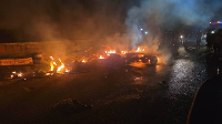 Photo of vehicles in flames due to road crash