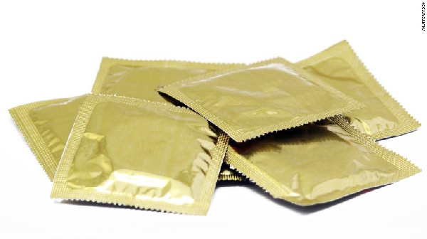 File photo of wrapped condoms
