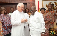 President Nana Addo Dankwa Akufo-Addo with Rev. Father Andrew Campbell