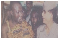 Gaddafi and Otumfuo during the Libyan leader’s visit to the Manhyia Palace in 2007