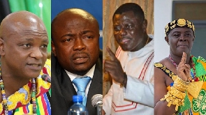 L-R: Togbe Afede XIV, Abedi Ayew Pele, Dr. Kwame Kyei and Nana Agyemanag Badu II