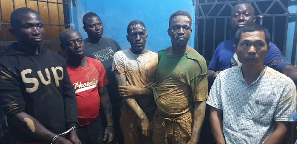 Some of the illegal miners arrested during their operation