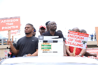 Some leaders of the NDC during the first edition of the demo in Accra