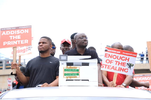 Some leaders of the NDC during the first edition of the demo in Accra