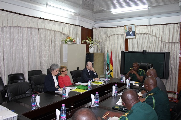 A delegation from Frontex with the Comptroller-General of Immigration (CGI), Mr. Kwame Asuah Takyi