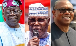 Bola Tinubu of the APC party, Atiku Abubakar of PDP and Peter Obi of the Labour Party (LP)