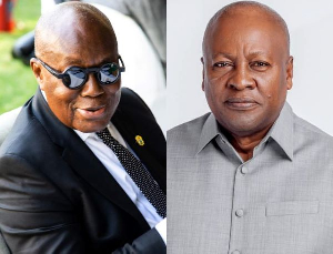 President Mahama (R) criticised Akufo-Addo (L) in 2022 over the arrests of people for their comments