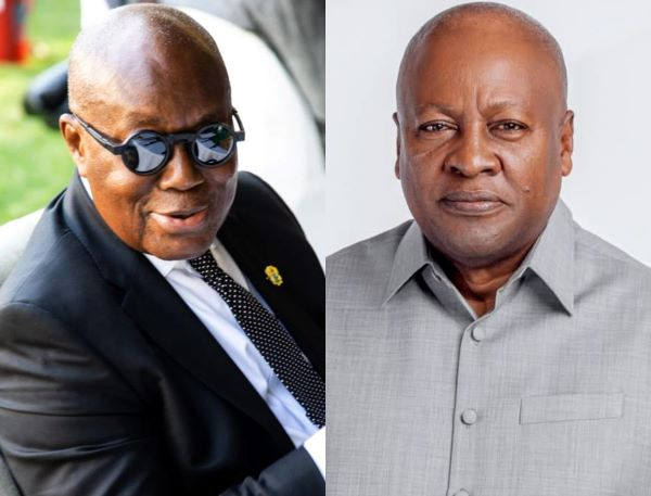 President Mahama (R) criticised Akufo-Addo (L) in 2022 over the arrests of people for their comments